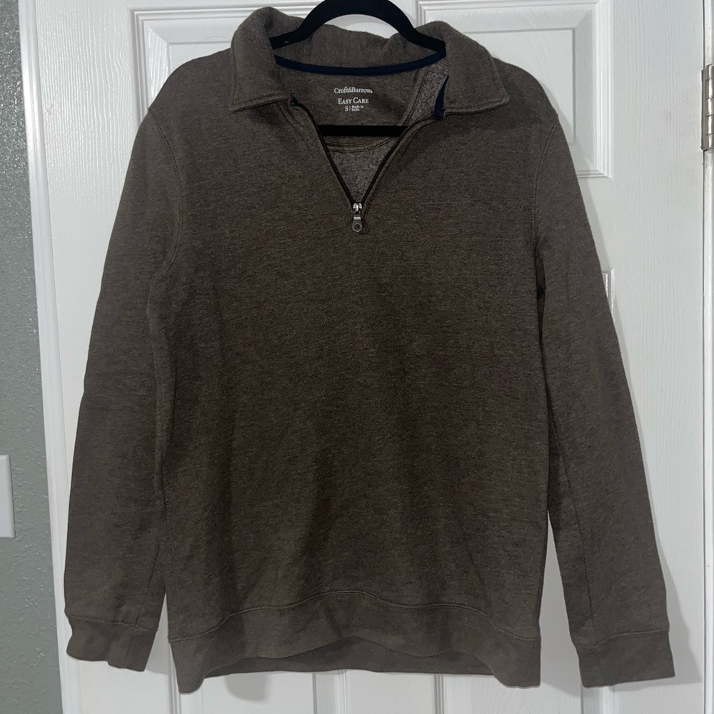 Brown Croft&Barrow Quarter Zip Sweatshirt